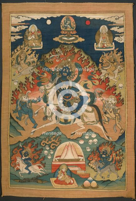 Wrathful Form of the Goddess Saraswati (Magzor Gyalmo) or Palden Llamo, 20th century. Creator: Unknown.