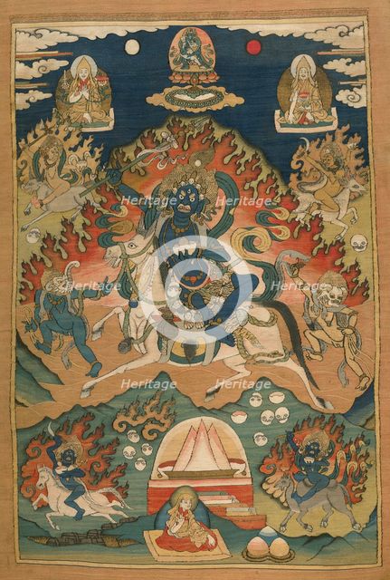 Wrathful Form of the Goddess Saraswati (Magzor Gyalmo) or Palden Llamo, 20th century. Creator: Unknown.