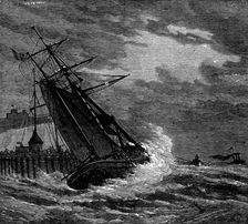 Wreck of a schooner at Dover, 1873. Creator: Unknown