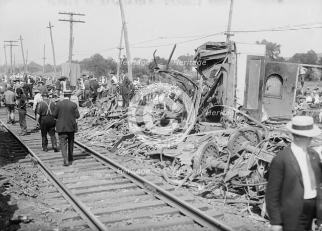 Wreck of Bar Harbor express, 1913. Creator: Bain News Service.