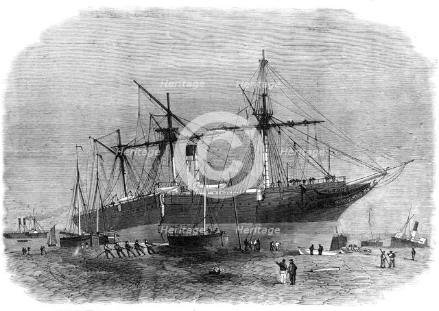Wreck of the Montreal Ocean Steam-Ship Company's mail-steamer Jura, Crosby Point...Liverpool, 1864. Creator: Smyth.