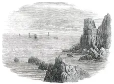 Wreck of the "Orion" at High Water, 1850. Creator: Unknown