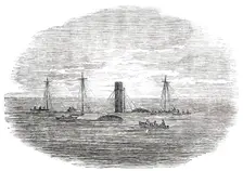 Wreck of the "Orion" at Low Water, 1850. Creator: Unknown