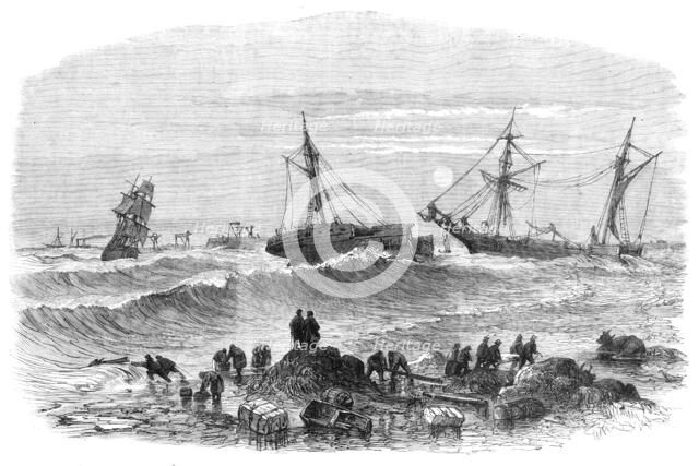 Wreck of the Aberdeen steamer Stanley at Tynemouth, 1864. Creator: Unknown.