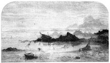 Wreck of "The Amelia", on the Hermitage Rocks, Jersey, 1856. Creator: Unknown