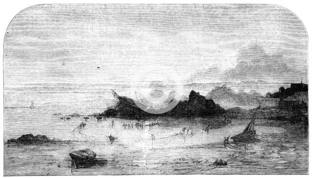 Wreck of "The Amelia", on the Hermitage Rocks, Jersey, 1856.  Creator: Unknown.