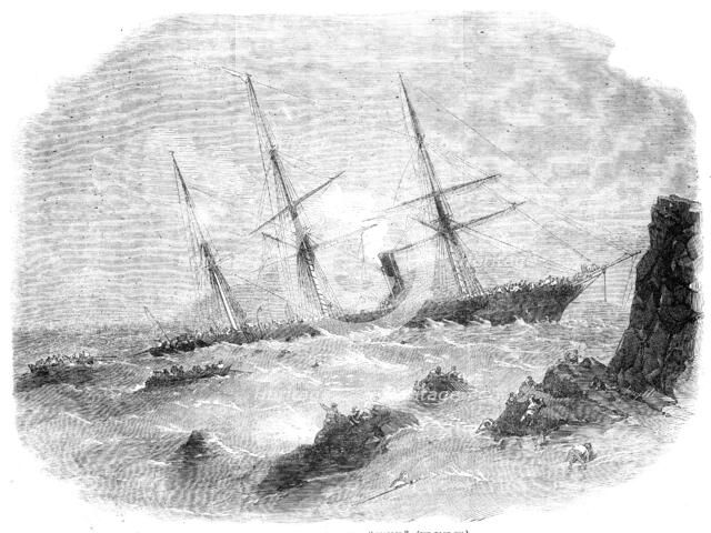 Wreck of the Chilian Steamer "Cazador", 1856.  Creator: Smyth.