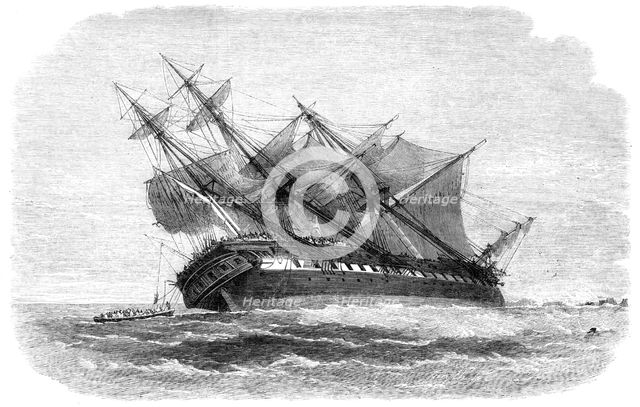 Wreck of the Duncan Dunbar, Australian passenger ship, on the coast of Brazil, 1865. Creator: Smyth.