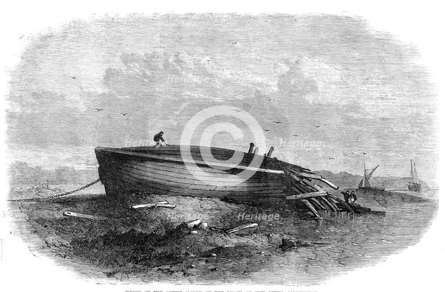 Wreck of the Lottie Sleigh on the beach at New Ferry, Birkenhead, 1864. Creator: Unknown.