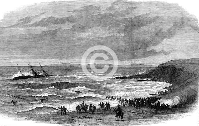 Wreck of the steam-ship Queen Elizabeth at Calaparra, near Gibraltar, 1874. Creator: Unknown.