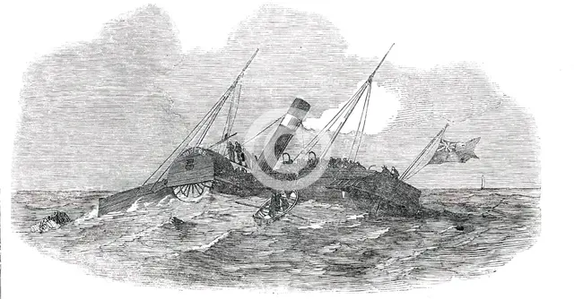 Wreck of the "Superb" Steamer, 1850. Creator: Unknown.