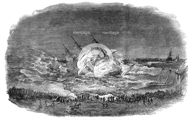 Wreck of the Troop-ship "Charlotte" - Attempt of the Life-Boat, 1854. Creator: Unknown.