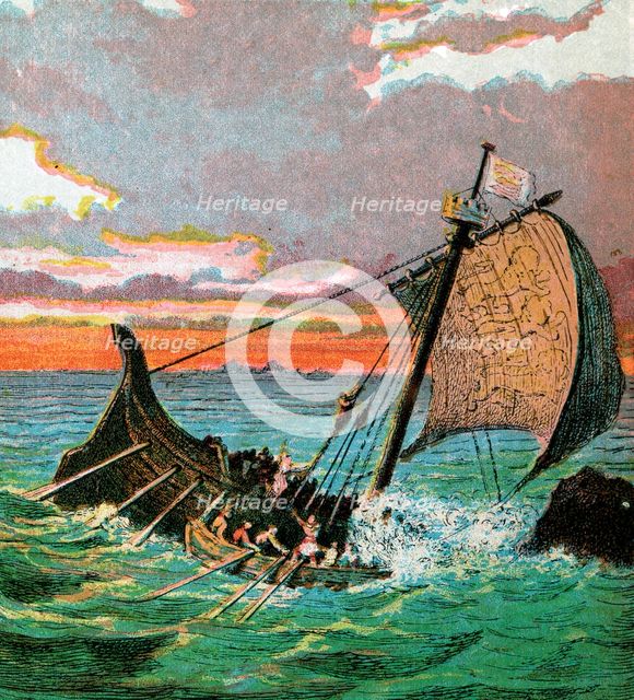 'Wreck Of The White Ship', 1120, (c1850). Artist: Unknown