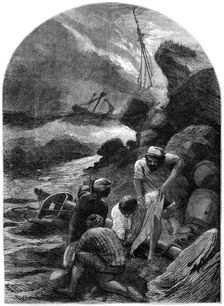 Wreckers stripping the body of Sir C Shovel 1707, (19th century)