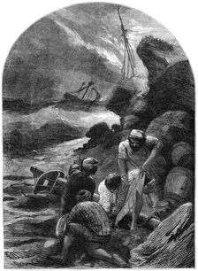 Wreckers stripping the body of Sir C Shovel 1707, (19th century)