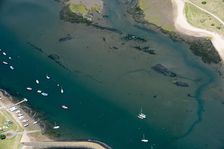 Wrecks on the mud flats at Amble-by-Sea, Northumberland, 2018. Creator: Emma Trevarthen