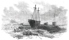 Wrecks on the Rocks at Tynemouth - sketched from below the Spanish Battery, 1850. Creator: Unknown