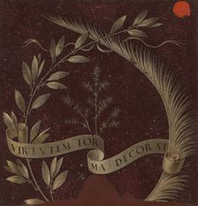 Wreath of Laurel, Palm, and Juniper with a Scroll inscribed Virtutem Forma Decorat [reverse], c. 147 Creator: Leonardo da Vinci
