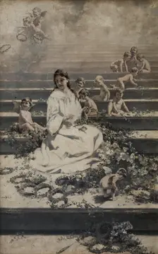 Wreath-Weaving (Our Lady of the Herbs), "Queen of Heaven. Legends of the Virgin Mary", 1894. Creator: Piotr Stachiewicz