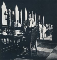 Wren wine stewards in the Banqueting Hall of the Great Wren 1941. Artist: Cecil Beaton