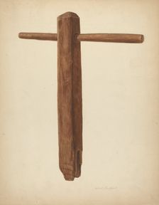 Wrench for Tightening Rope Bed, c. 1939. Creator: Albert Geuppert
