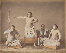 Wrestlers, 1875-1897. Creator: Unknown