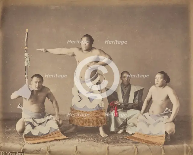 Wrestlers, 1875-1897. Creator: Unknown.