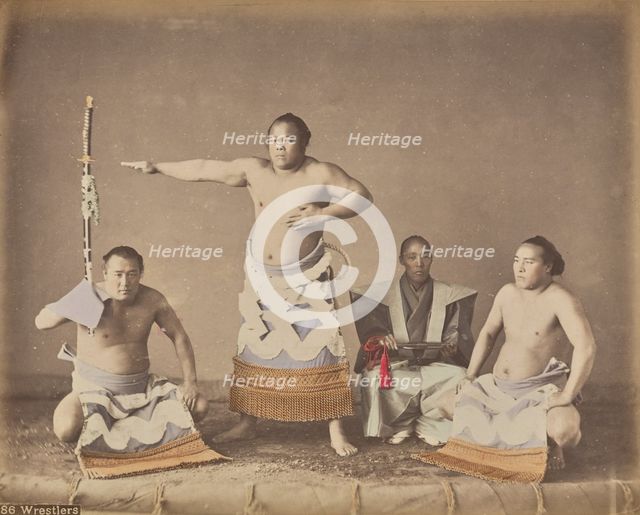 Wrestlers, 1875-1897. Creator: Unknown.