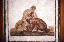 Wrestlers, Roman Mosaic from Gightis, late 2nd century AD