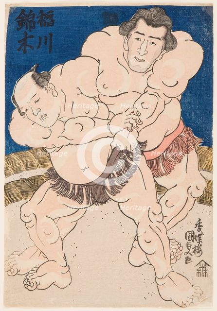 Wrestling match Inogawa vs Nishikigi, 1843.