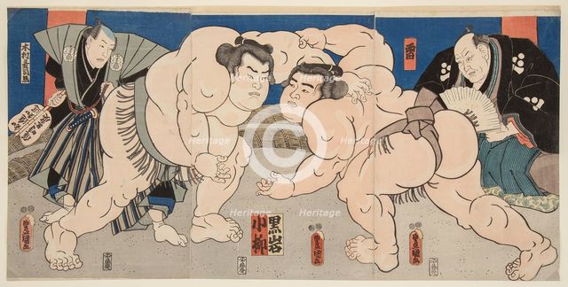 Wrestling match Koyanagi vs Kuroiwa, 1850.