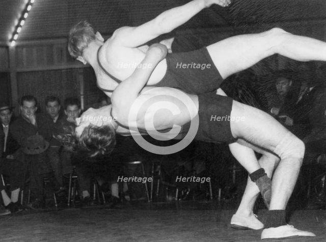 Wrestling match, Trelleborg, Sweden. Creator: Unknown.
