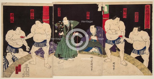 Wrestling match Umegatan vs Sakaigawa, 1877.
