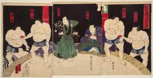 Wrestling match Umegatan vs Sakaigawa, 1877