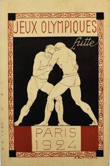 Wrestling. Olympic Games, Paris 1924, 1924. Creator: Blanche, Emmanuel (1880-1946)