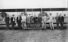 Wright Model B Flyer preparing for the Hearst Transcontinental Flight Derby, Dayton, Ohio, 1911. Creator: Bain News Service