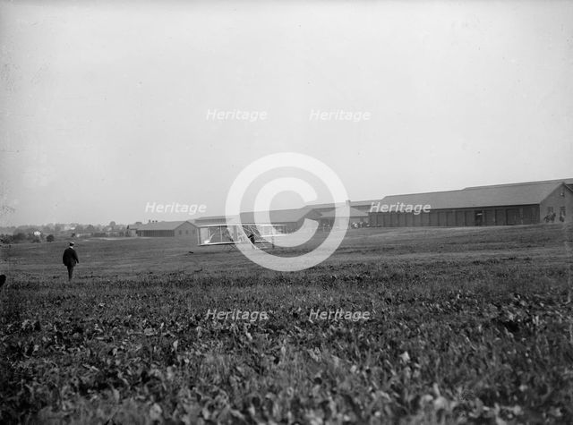 Wright Flights, Fort Myer, Va, July 1909 - First Army Flights; View of Wright Plane, 1909 July. Creator: Harris & Ewing.