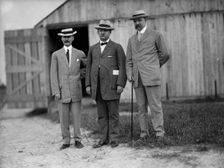 Wright Flights, Fort Myer, Va, July 1909. Spectators: Maj. G.O. Squier; Rep. Prince; Gen. Allen. Creator: Harris & Ewing