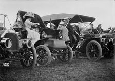 Wright Flights, Fort Myer, Va, July 1909. Spectators: Mrs. Longworth; Sec. Knox..., Sec. Nagle. Creator: Harris & Ewing