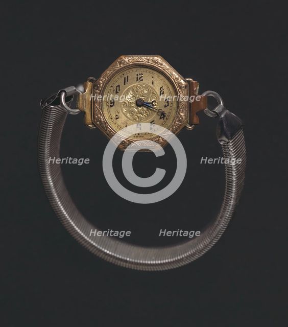 Wrist watch worn by Harriette Moore, early to mid 20th century. Creator: Unknown.