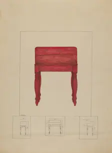 Writing Table and Desk, 1935/1942. Creator: Henry Meyers