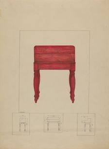 Writing Table and Desk, 1935/1942. Creator: Henry Meyers