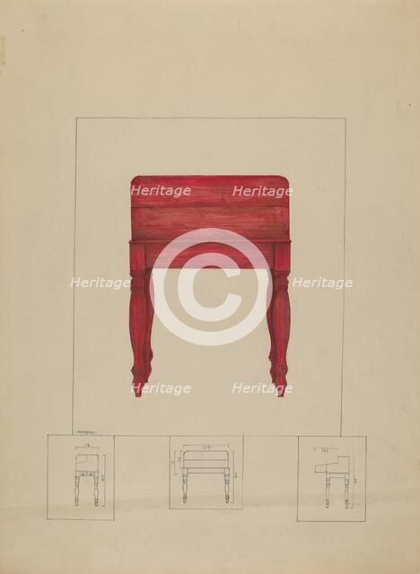 Writing Table and Desk, 1935/1942. Creator: Henry Meyers.