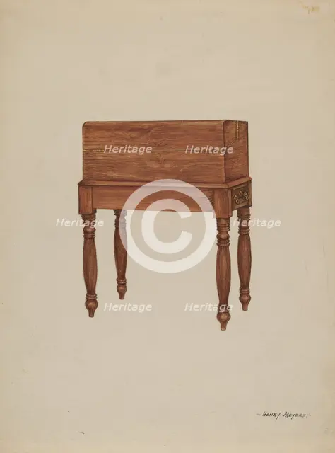 Writing Table and Desk, c. 1936. Creator: Henry Meyers.