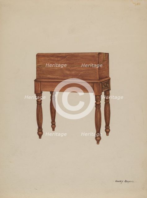 Writing Table and Desk, c. 1936. Creator: Henry Meyers.