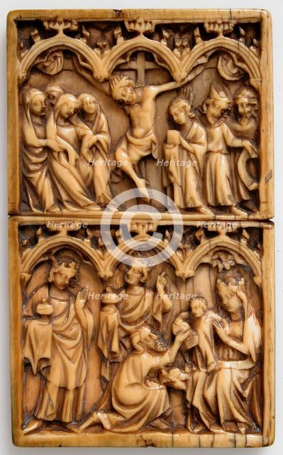 Writing Tablet with Crucifixion and the Adoration of the Magi, East French or Rhenish, mid-14th cent Creator: Unknown.