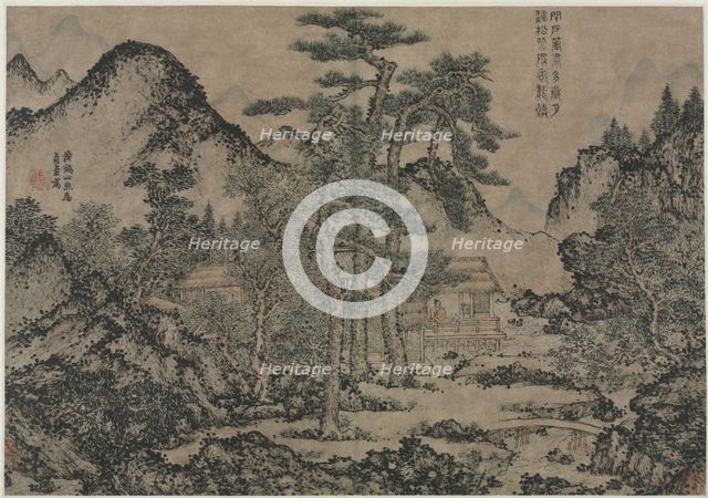 Writing Books under the Pine Trees, 1279-1368. Creator: Wang Meng (Chinese, c. 1308-1385).