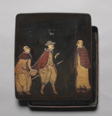 Writing Box with Decoration of Foreigners ("Southern Barbarians), c. 1600. Creator: Unknown