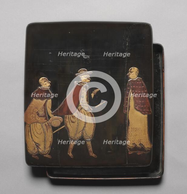 Writing Box with Decoration of Foreigners ("Southern Barbarians), c. 1600. Creator: Unknown.