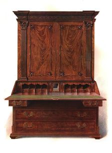 Writing cabinet, 1906. Artist: Shirley Slocombe
